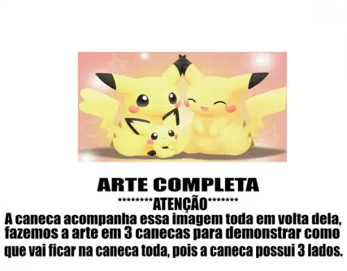 Caneca Polímero Pokémon Pikachu Personalizada