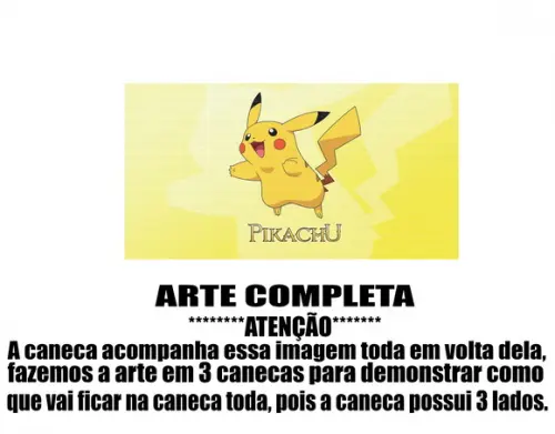 Caneca Polímero Pokémon Pikachu Personalizada