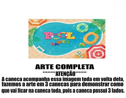 Caneca Polímero Pool Party Personalizada