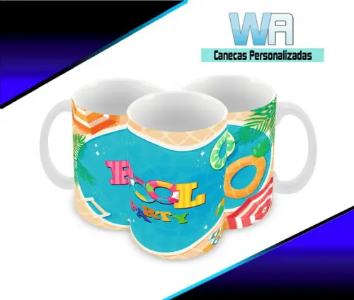 Caneca Polímero Pool Party Personalizada