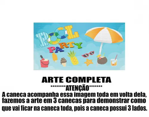 Caneca Polímero Pool Party Personalizada