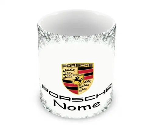 Caneca Polímero Porsche com Nome Personalizada