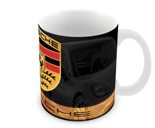 Caneca Polímero Porsche com Nome Personalizada
