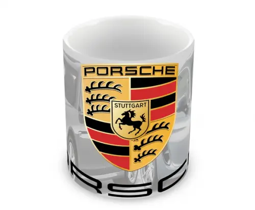 Caneca Polímero Porsche com Nome Personalizada
