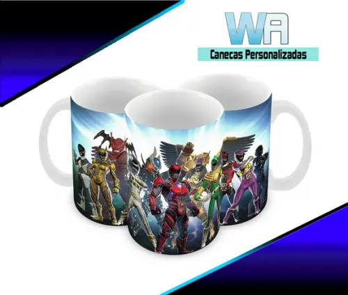 Caneca Polímero Power Rangers Personalizada