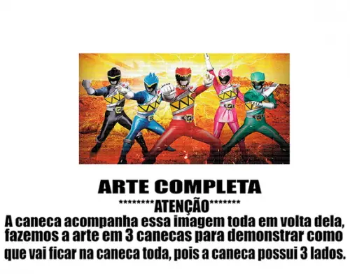 Caneca Polímero Power Rangers Personalizada