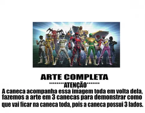 Caneca Polímero Power Rangers Personalizada