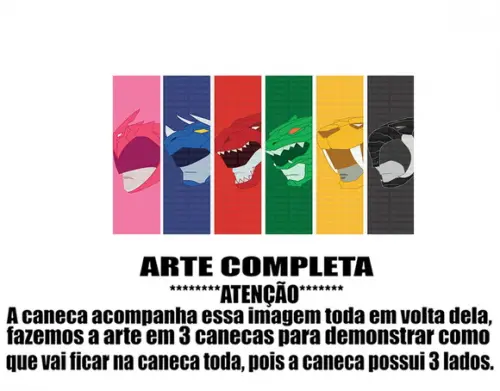 Caneca Polímero Power Rangers Personalizada