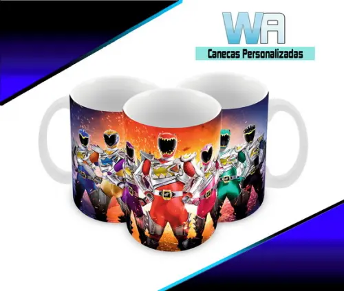 Caneca Polímero Power Rangers Personalizada