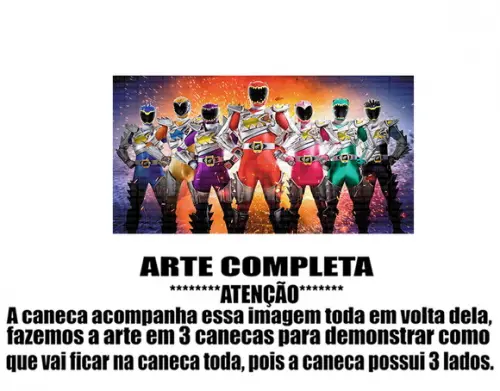 Caneca Polímero Power Rangers Personalizada