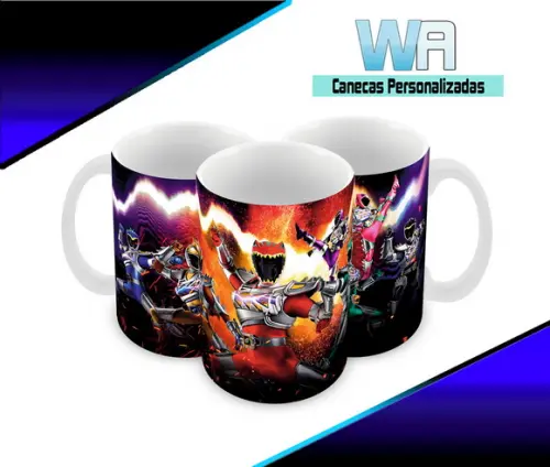 Caneca Polímero Power Rangers Personalizada