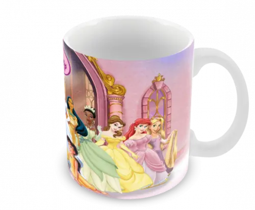 Caneca Polímero Princesas da Disney Personalizada