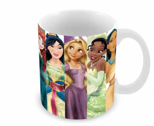 Caneca Polímero Princesas da Disney Personalizada