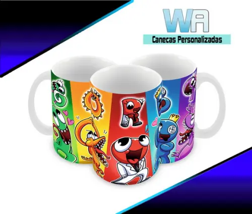 Caneca Polímero Rainbow Friends Personalizada