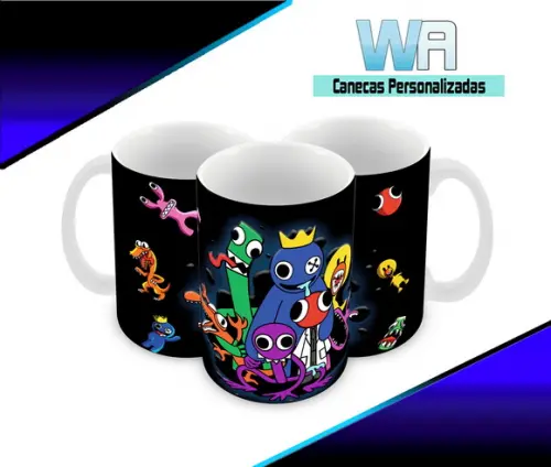Caneca Polímero Rainbow Friends Personalizada