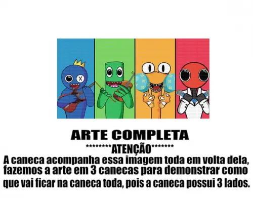Caneca Polímero Rainbow Friends Personalizada