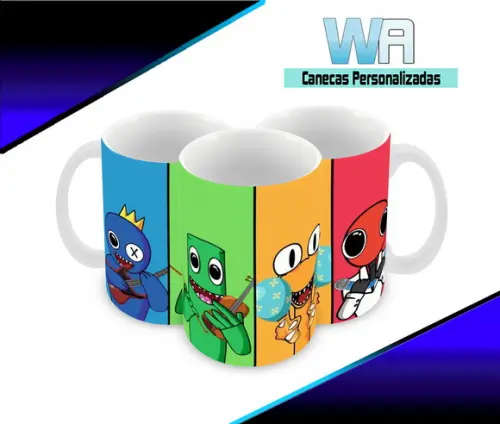 Caneca Polímero Rainbow Friends Personalizada