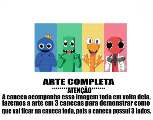 Caneca Polímero Rainbow Friends Personalizada