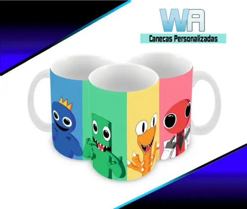 Caneca Polímero Rainbow Friends Personalizada