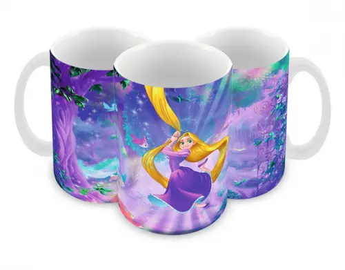 Caneca Polímero Rapunzel Personalizada