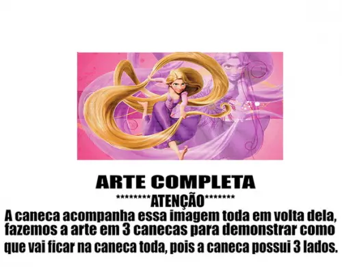 Caneca Polímero Rapunzel Personalizada