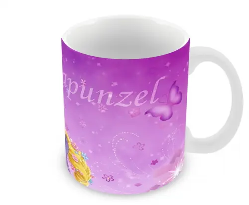 Caneca Polímero Rapunzel Personalizada