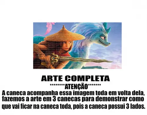 Caneca Polímero Raya e o Último Dragão Personalizada