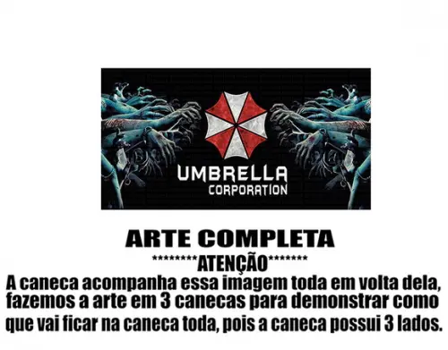Caneca Polímero Resident Evil Umbrella Personalizada