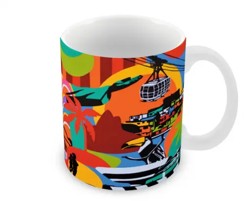 Caneca Polímero Rio de Janeiro Colorido Personalizada
