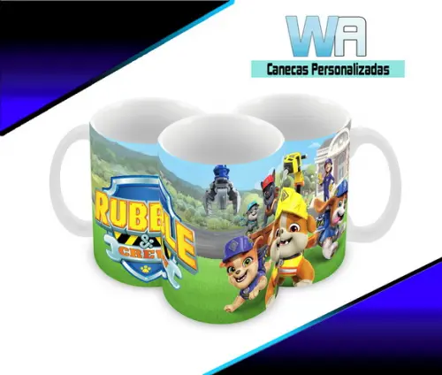 Caneca Polímero Rubble e Sua Turma Personalizada