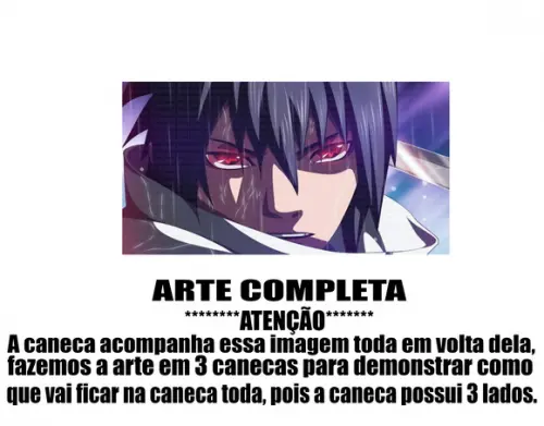 Caneca Polímero Sasuke Personalizada