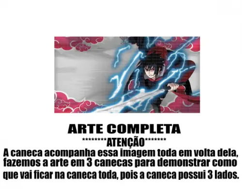 Caneca Polímero Sasuke Personalizada