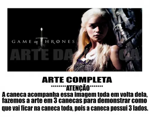 Caneca Polímero Seriado Game Of Thrones Personalizada