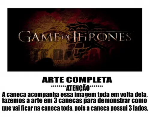 Caneca Polímero Seriado Game Of Thrones Personalizada