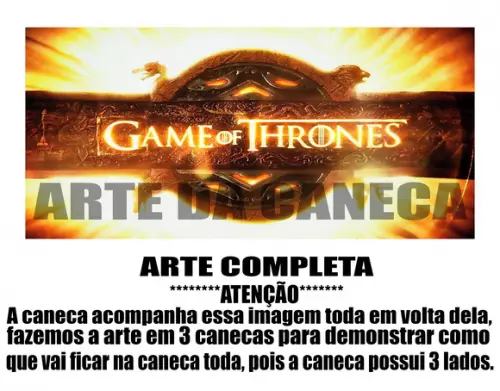 Caneca Polímero Seriado Game Of Thrones Personalizada