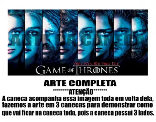 Caneca Polímero Seriado Game Of Thrones Personalizada
