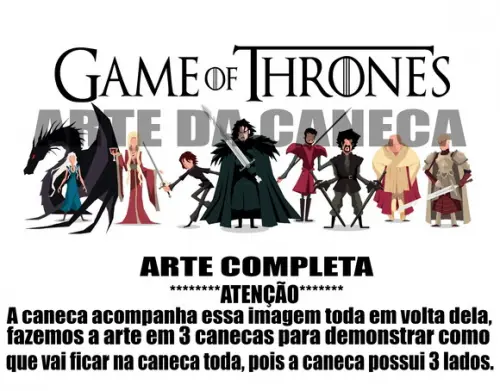 Caneca Polímero Seriado Game Of Thrones Personalizada