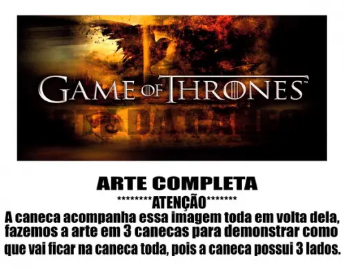 Caneca Polímero Seriado Game Of Thrones Personalizada