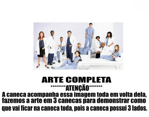 Caneca Polímero Seriado Greys Anatomy Personalizada