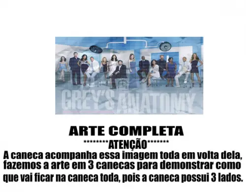 Caneca Polímero Seriado Greys Anatomy Personalizada