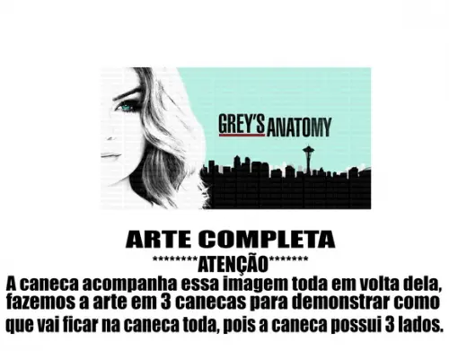 Caneca Polímero Seriado Greys Anatomy Personalizada