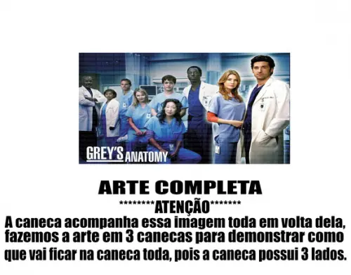 Caneca Polímero Seriado Greys Anatomy Personalizada