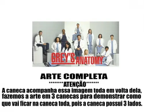 Caneca Polímero Seriado Greys Anatomy Personalizada