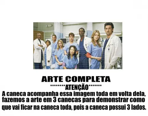Caneca Polímero Seriado Greys Anatomy Personalizada