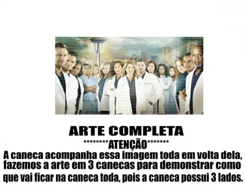 Caneca Polímero Seriado Greys Anatomy Personalizada