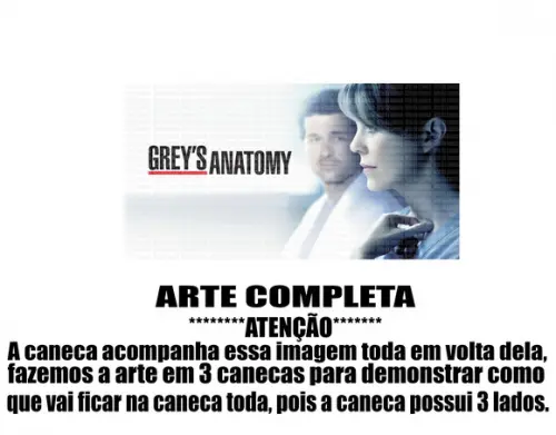 Caneca Polímero Seriado Greys Anatomy Personalizada