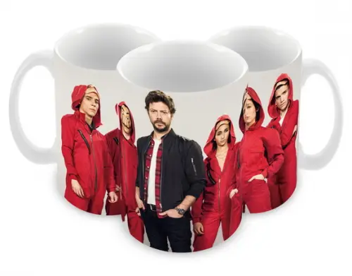 Caneca Polímero Seriado La Casa de Papel Personalizada