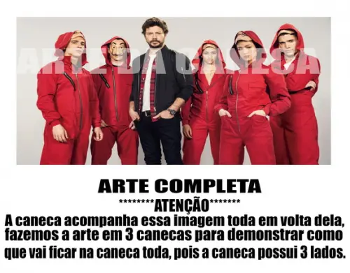 Caneca Polímero Seriado La Casa de Papel Personalizada