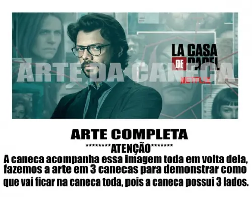 Caneca Polímero Seriado La Casa de Papel Personalizada