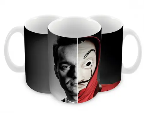 Caneca Polímero Seriado La Casa de Papel Personalizada